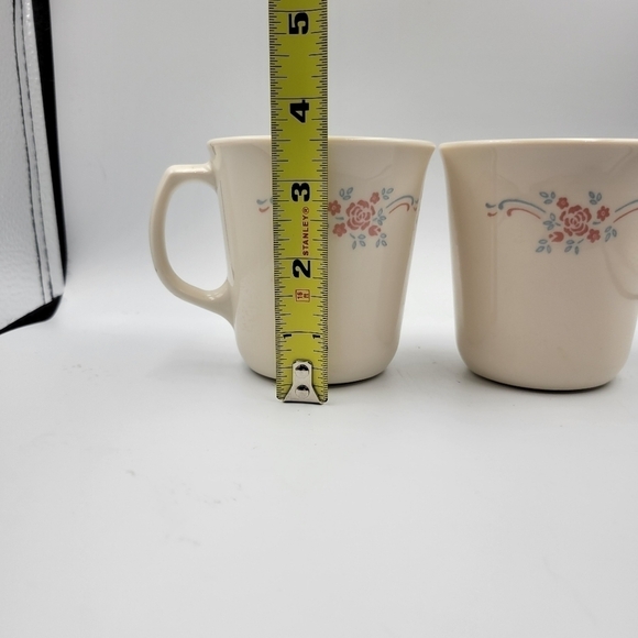 Vintage Corelle Pink & Blue English Breakfast Mugs - set of 2 - Picture 4 of 5
